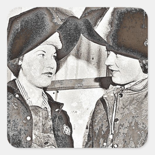 Rosie the Riveter Pals Vierkante Sticker (Voorkant)