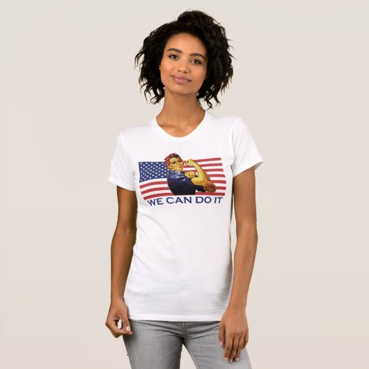 Rosie the Riveter Patriotic T-shirt (Voorkant volledig)