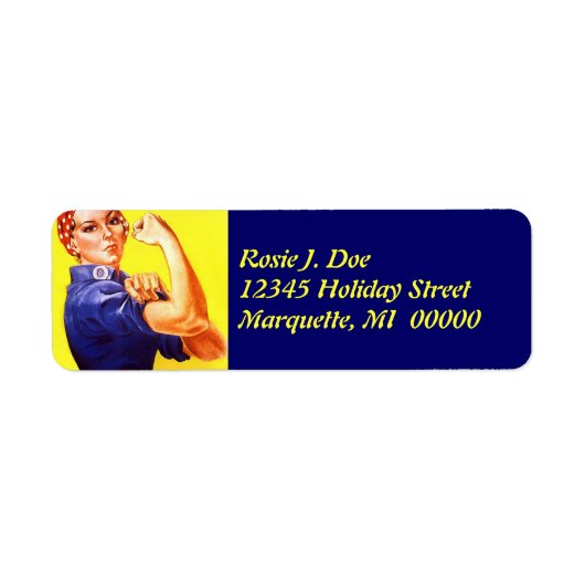 Rosie The Riveter Retouradreslabel Etiket (Voorkant)