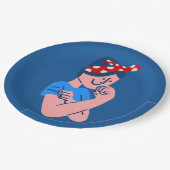 rosie the riveter rockabilly retro icon papieren bordje (Gekanteld)