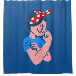 rosie the riveter rockabilly retro icoon douchegordijn