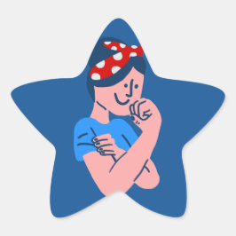 rosie the riveter rockabilly retro icoon ster sticker