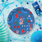 rosie the riveter rockabilly whimsical papieren bordje (Feest)