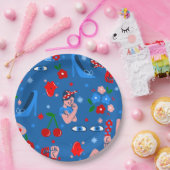 rosie the riveter rockabilly whimsical papieren bordje (Feest)