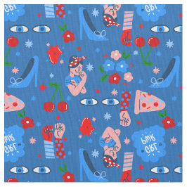 rosie the riveter rockabilly whimsical stof