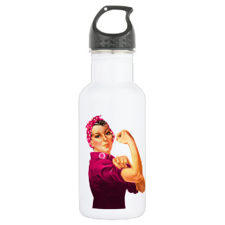 Rosie The Riveter - Roze tegen kanker Waterfles
