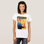 Rosie The Riveter - Voeg je eigen aangepaste sloga T-shirt (Voorkant volledig)