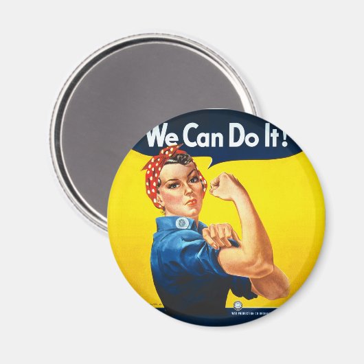 Rosie the Riveter - "We Can Do It" Magneet (Voorkant / Achterkant)