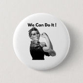 Rosie The Riveter We Can Do It Ronde Button 5,7 Cm (Voorkant)