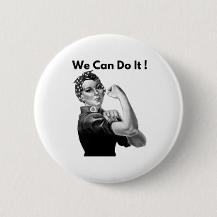 Rosie The Riveter We Can Do It Ronde Button 5,7 Cm