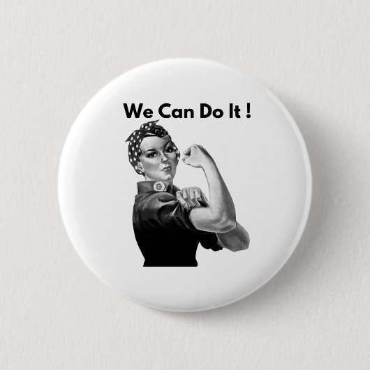 Rosie The Riveter We Can Do It Ronde Button 5,7 Cm (Voorkant)