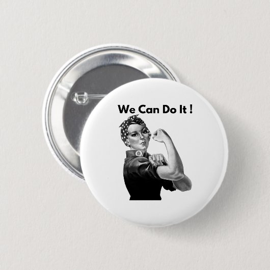 Rosie The Riveter We Can Do It Ronde Button 5,7 Cm (Voorkant /achterkant)