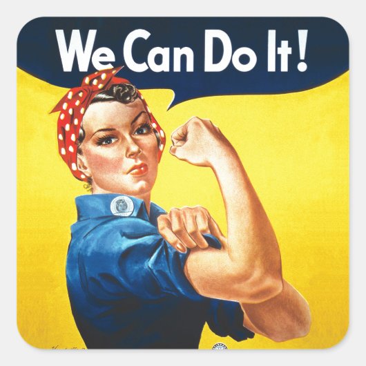 Rosie the Riveter - "We Can Do It" Vierkante Sticker (Voorkant)