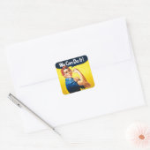 Rosie the Riveter - "We Can Do It" Vierkante Sticker (Envelop)