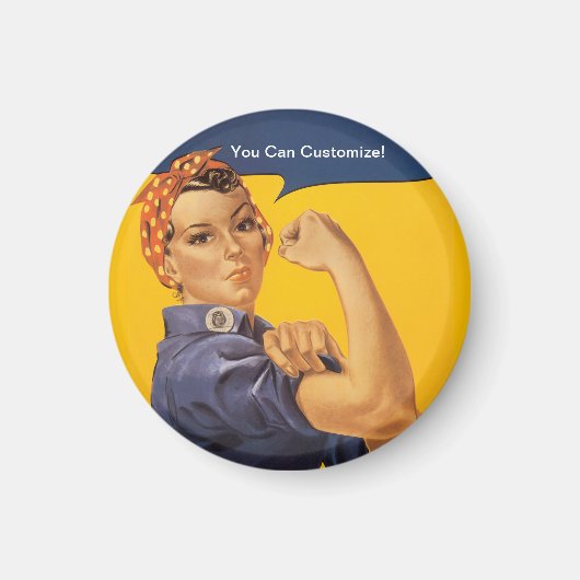 Rosie the Riveter We Can Do It! Your Text Here Magneet (Voorkant)