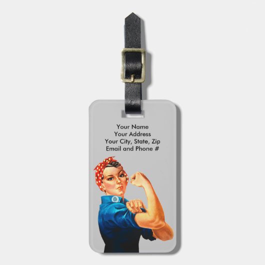 Rosie The Riveter WII Poster Bagagelabel (Voorkant verticaal)