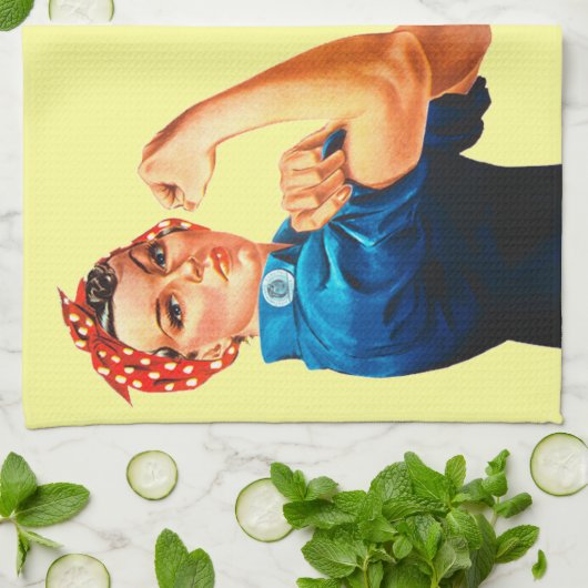 Rosie The Riveter WII Poster Theedoek (Gevouwen)