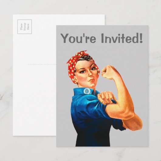 Rosie The Riveter WII Poster Uitnodiging Briefkaart (Voorkant / Achterkant)