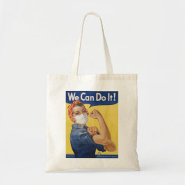 Rosie the Riveter With Surgical Mask Tote Bag