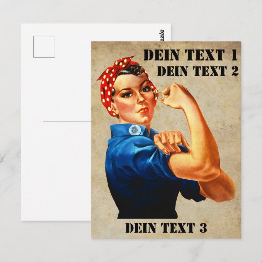 Rosie the Riveter - Yes We Can Briefkaart (Voorkant / Achterkant)