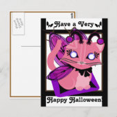 Rosie Toon Kat Fairy Kitten B&W EdgesPostcard Briefkaart (Voorkant / Achterkant)