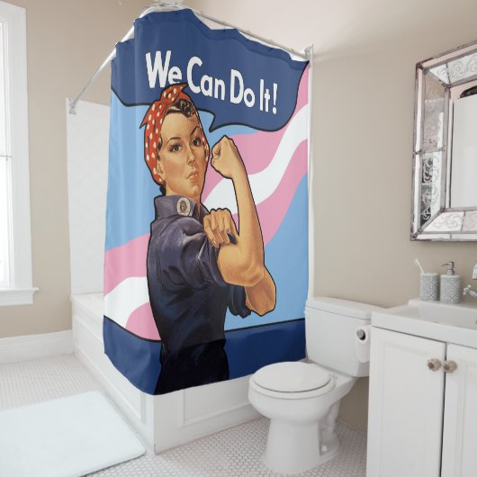 Rosie Transgender Pride Douchegordijn (In situ)