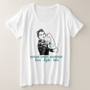 Rosie vecht Ovarian Cancer Grote Maat T-shirt