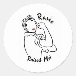 Rosie verhoogd decennium - Canvas Print Ronde Sticker