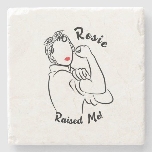 Rosie verhoogd decennium - Canvas Print Stenen Onderzetter (Voorkant)