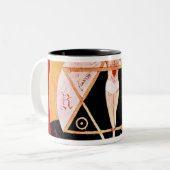 Rosikruises symbool van de Hermetische Orde Tweekleurige Koffiemok (Voorkant links)