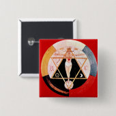 Rosikruises symbool van de Hermetische Orde Vierkante Button 5,1 Cm (Voorkant /achterkant)