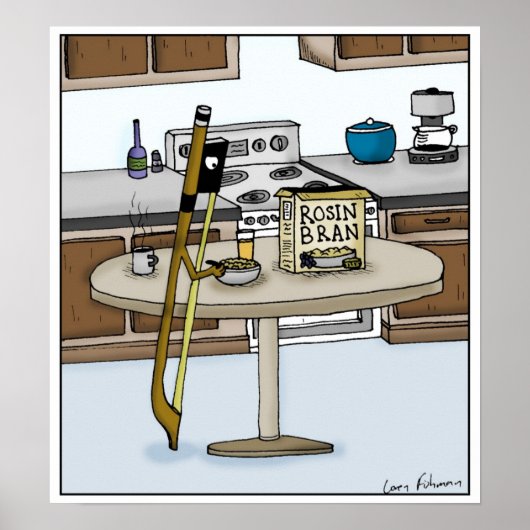 Rosin Bran String Instruments Bow Cartoon Poster (Voorkant)