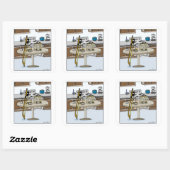 Rosin Bran String Instruments Bow Cartoon Vierkante Sticker (Vel)