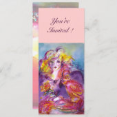 ROSINA / LADY MET ROOS EN PIJT Blauw Kaart (Voorkant / Achterkant)