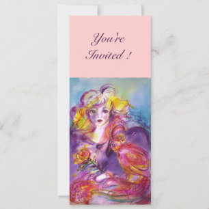 ROSINA / LADY MET ROOS EN PIJT Blauw Kaart