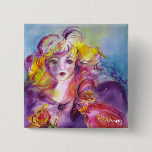 ROSINA/Venetian Masquerade Ball Vierkante Button 5,1 Cm