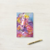 ROSINA/Young Girl met Roos en papegaai Post-it® Notes (Op bureau)