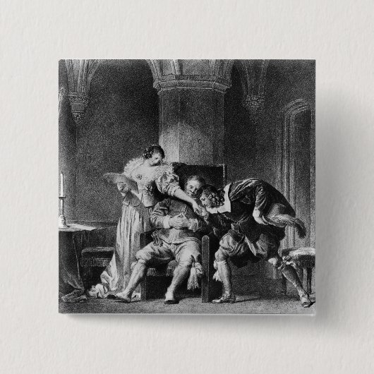 Rosine, Bartholo, Count Almaviva Vierkante Button 5,1 Cm (Voorkant)