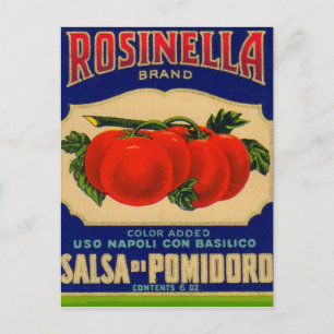 Rosinella tomatensaus uit de jaren '30 kan nr. 1 e briefkaart
