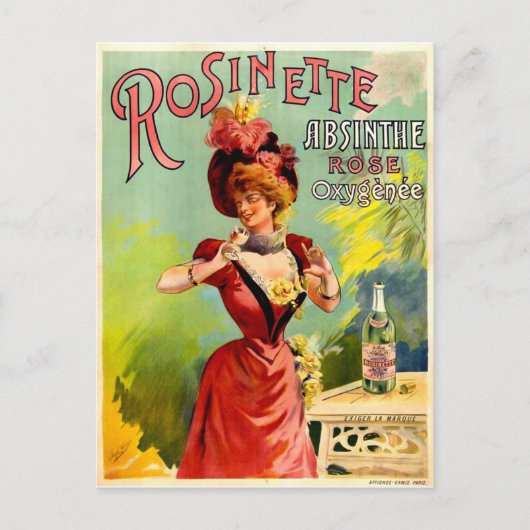 Rosinette Absinthe Roos Oxygénée  Fine Art Briefkaart (Voorkant)