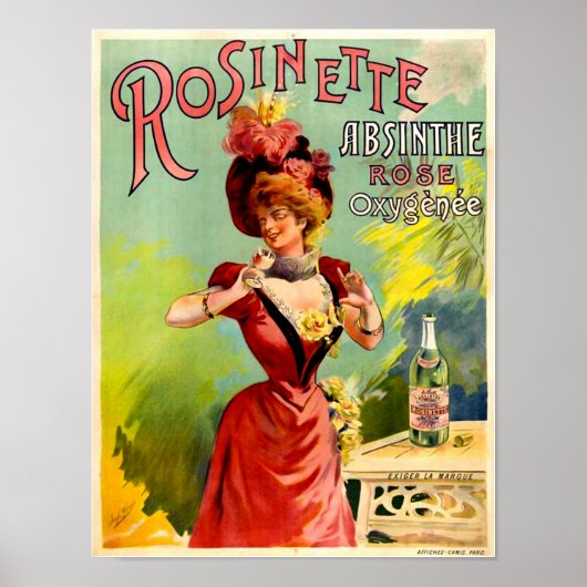 Rosinette Absinthe Roos Oxygénée  Fine Art Poster (Voorkant)