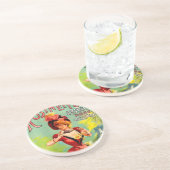 Rosinette Absinthe Roos Oxygénée  Fine Art Zandsteen Onderzetter (Zijkant)