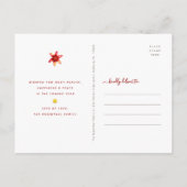 Rosj Hasjana Aquarel Rode Granaatappel op Goud Feestdagenkaart (Achterkant)