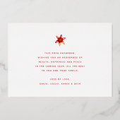 Rosj Hasjana Rode Granaatappel Aquarel Echte Goud Folie Feestdagenkaart (Achterkant)