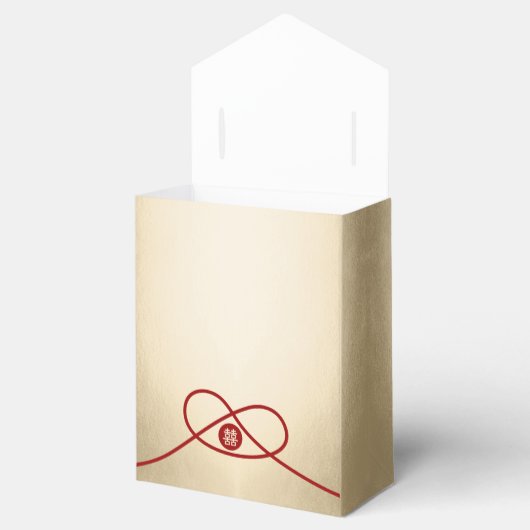 Roske Knot Union Dubbele Gelukzaligheid Chinese Tr Bedankdoosjes (Geopend)