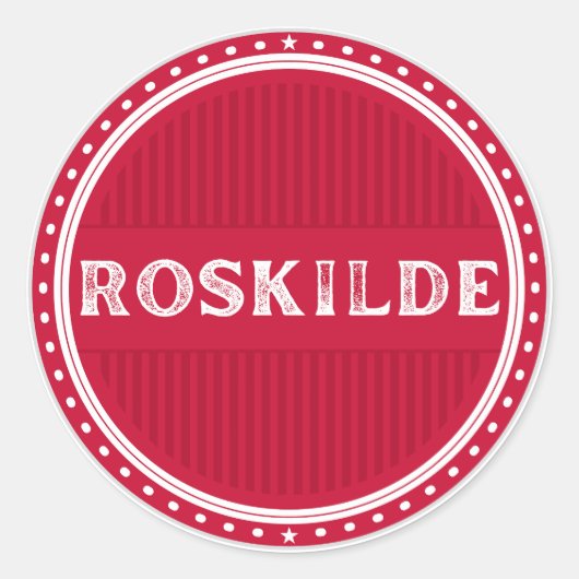 Roskilde City Pride Emblem – Danish Identity Ronde Sticker (Voorkant)