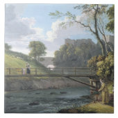 Roslin Castle, Midlothian (w/c en gouache op papie Tegeltje (Voorkant)