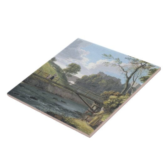 Roslin Castle, Midlothian (w/c en gouache op papie Tegeltje (Zijkant)