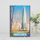 Ross 128 B Science fiction poster Briefpapier (Staand voorkant)