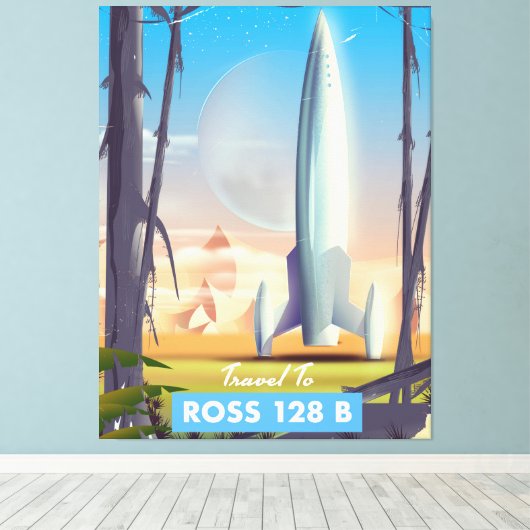 Ross 128 B Science fiction poster Canvas Afdruk (Insitu (Houten vloer))